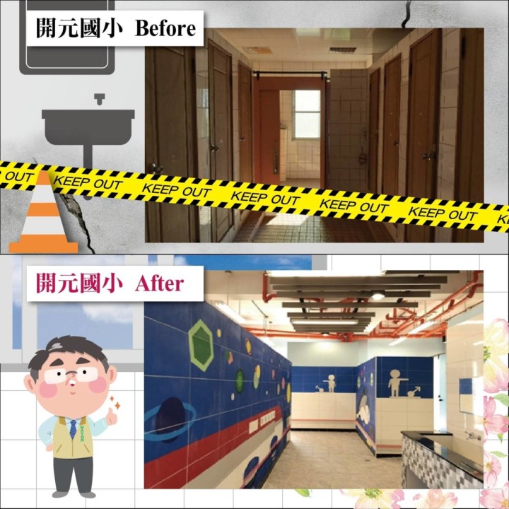 結合校園意象與美感教育 臺南市創意大改造1,262間校園廁所
