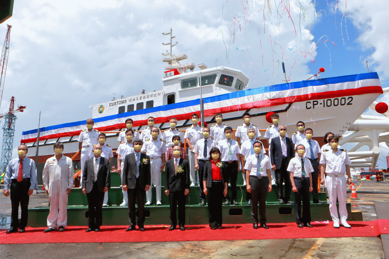 台船承造財政部關務署100噸級巡緝艇 第二艘命名暨下水典禮