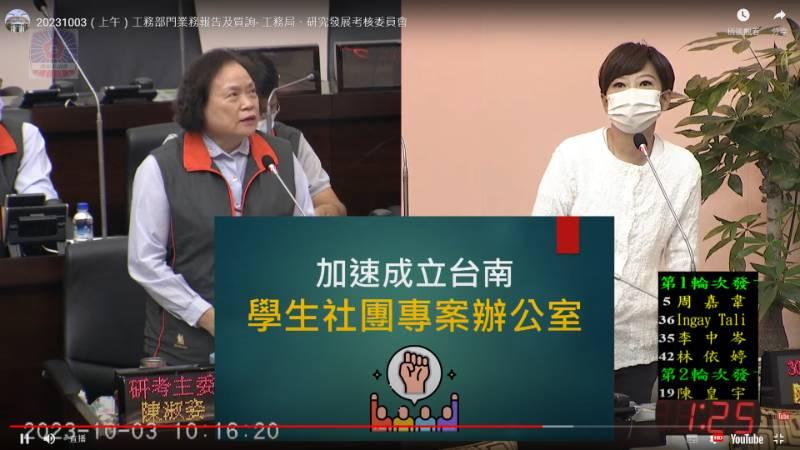 臺南市議員陳怡珍爭取台南學生社團專案辦公室