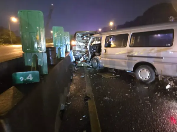 未注意車前動態！汐止國道1號3車追撞　男駕駛腿骨折共4傷