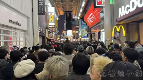 直擊／日本迎新年！大阪心齋橋瞬間擠爆